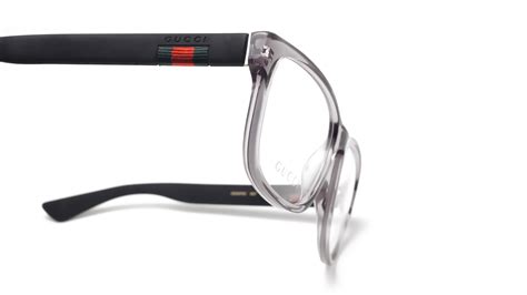 lunettes de vue gucci gg0011o 007 55-17 gris|Gucci™ GG0011O 007 55 Gray/Black Eyeglasses .